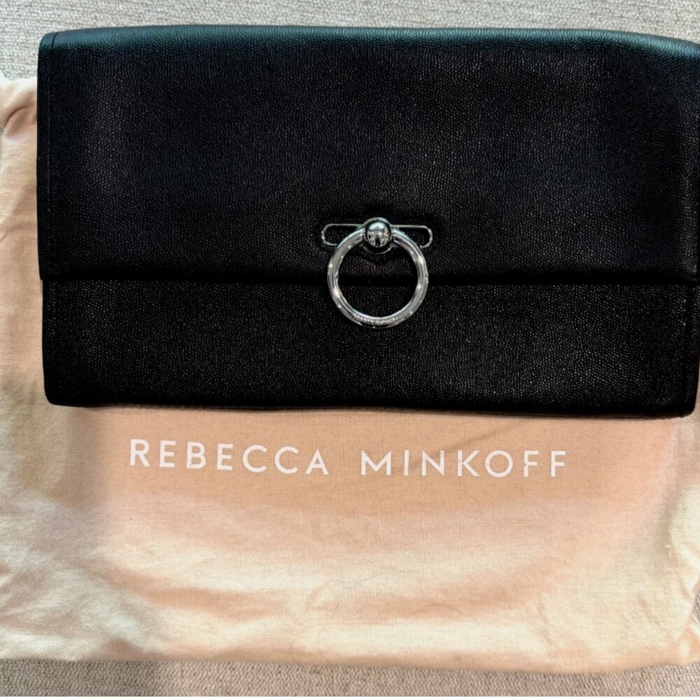 Rebecca Minkoff Jean Clutch-Black with Silver Hardware (Never Worn)